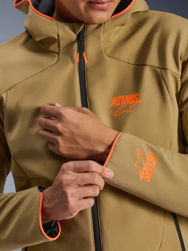 Alpinestars Motorjassen-Aerohe Wp otorja Dark Khaki Back Orange Fuo 8038