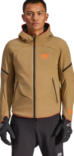 Alpinestars Motorjassen-Aerohe Wp otorja Dark Khaki Back Orange Fuo 8038