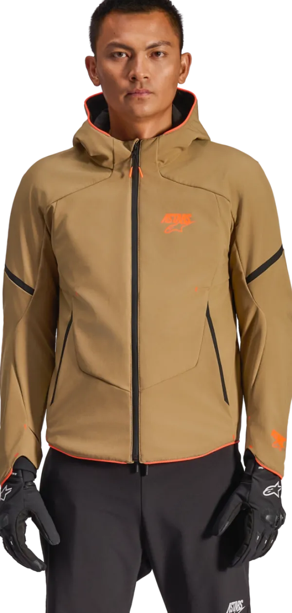 Alpinestars Motorjassen-Aerohe Wp otorja Dark Khaki Back Orange Fuo 8038
