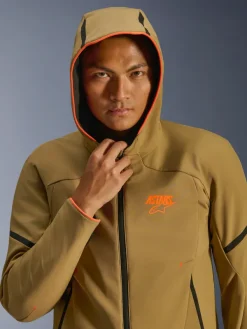 Alpinestars Motorjassen-Aerohe Wp otorja Dark Khaki Back Orange Fuo 8038