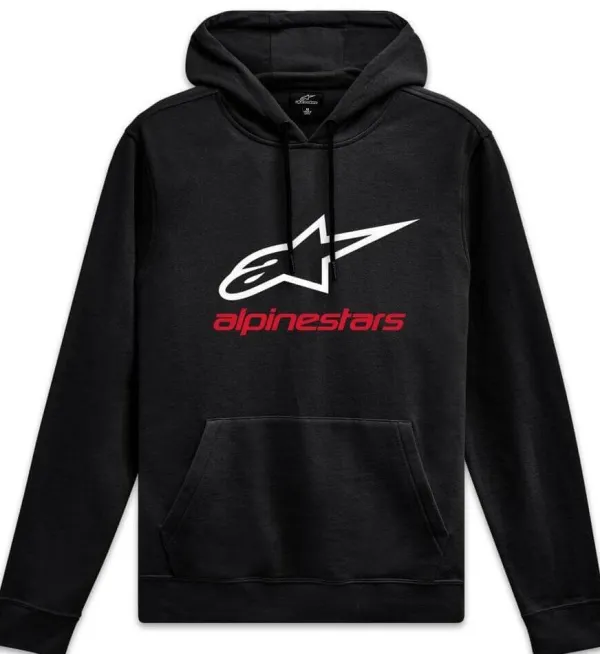 Alpinestars Motorhoodies-Away Hoodie V3 Back/White/Red 1232