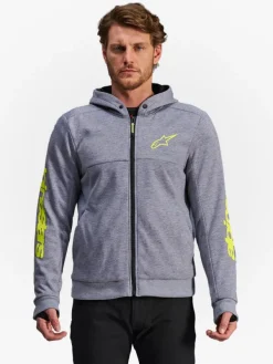 Alpinestars Motorhoodies|Motorjassen-Chroe V2 port otorhoodie Gray Heather Fuo Yeow 9232
