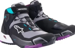 Heren Alpinestars Heren Motorschoenen-Cr-X Women'S Drystar Riding Shoes Black Gray Plum Teal 10