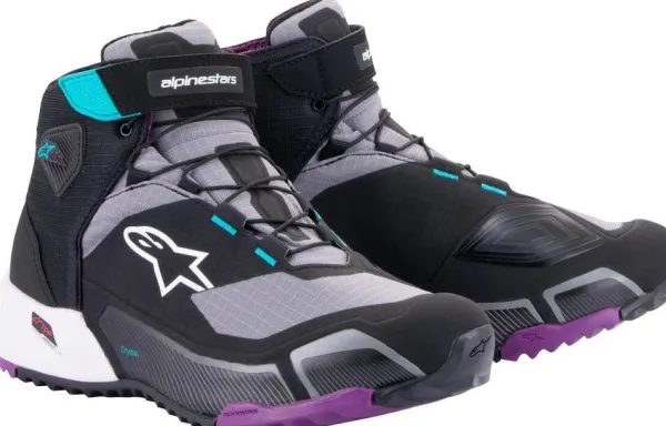 Heren Alpinestars Heren Motorschoenen-Cr-X Women'S Drystar Riding Shoes Black Gray Plum Teal 10