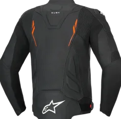 Alpinestars Motorjassen-Dusk Airflow Leather Motorjas Black Red Fluo 1030