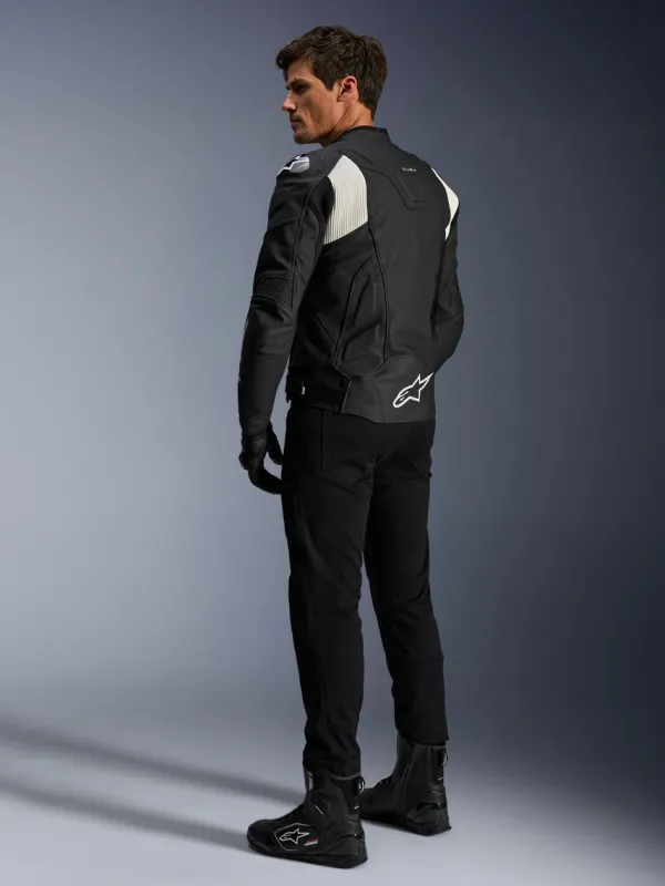 Alpinestars Motorjassen-Dusk Airflow Leather Motorjas Black White 12