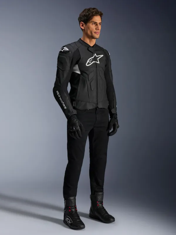 Alpinestars Motorjassen-Dusk Airflow Leather Motorjas Black White 12