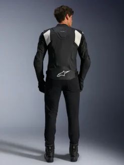 Alpinestars Motorjassen-Dusk Airflow Leather Motorjas Black White 12