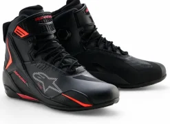 Heren Alpinestars Heren Motorschoenen-Faster-4 Drystar Shoes Black Rio Red Red Fluo 1557