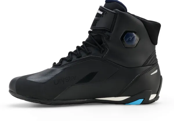Heren Alpinestars Heren Motorschoenen-Faster-4 Drystar Shoes Black Night Navy Cyan 1571