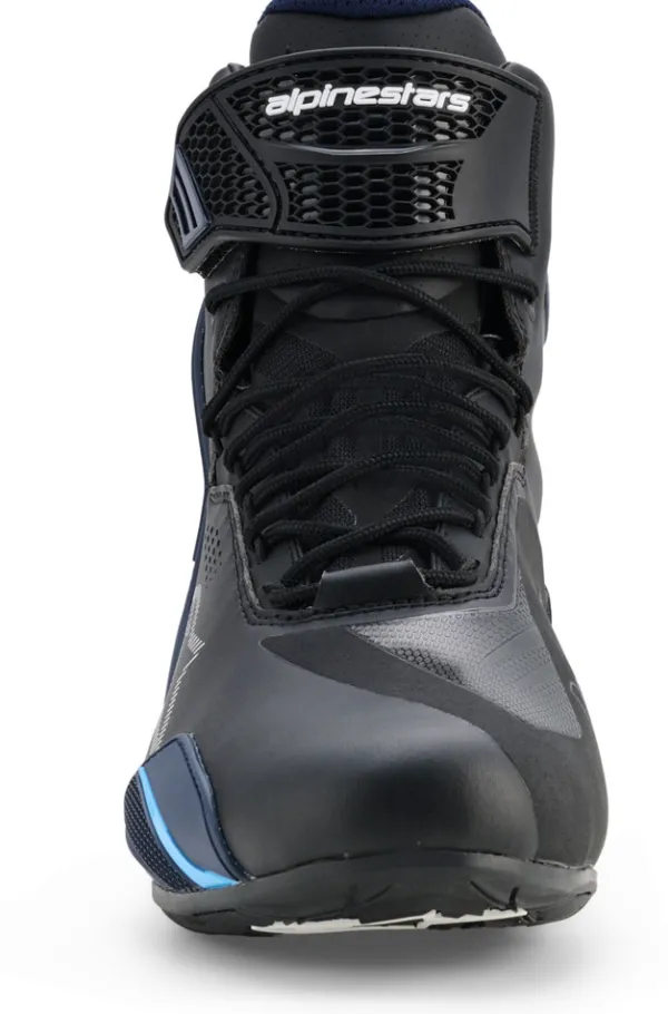 Heren Alpinestars Heren Motorschoenen-Faster-4 Drystar Shoes Black Night Navy Cyan 1571