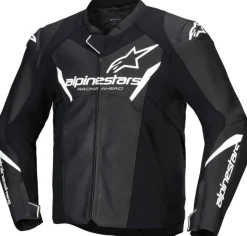 Alpinestars Motorjassen-Faster V3 Leather Motorjas Black/White 12