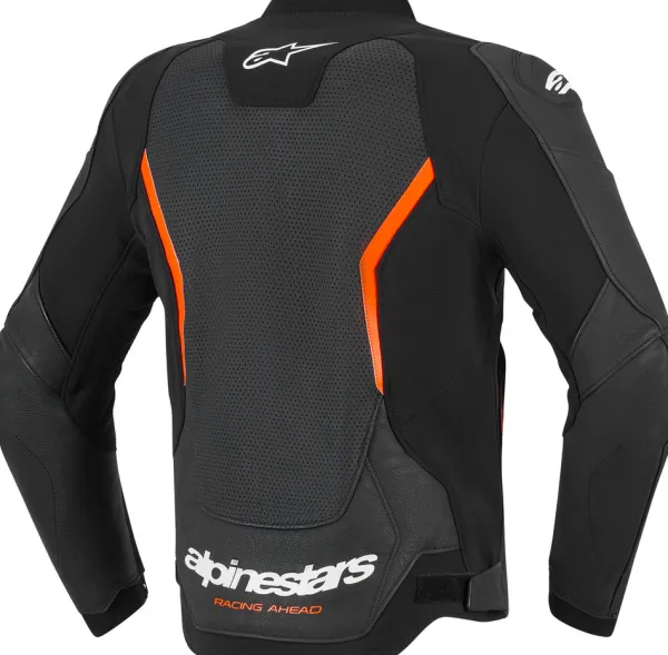 Alpinestars Motorjassen-Gp Force V2 Leather Airflow Motorjas Black Red Fluo 1030