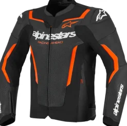 Alpinestars Motorjassen-Gp Force V2 Leather Airflow Motorjas Black Red Fluo 1030