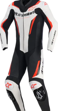 Alpinestars Motorpakken-Gp Force V2 Leather Suit 1 Pc White/Black/Red Fluo