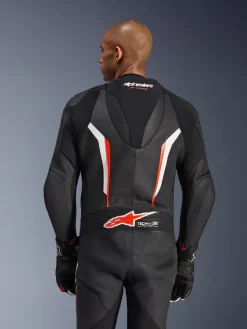 Alpinestars Motorpakken-Gp Force V2 Leather Suit 1 Pc Black/White/Red Fluo