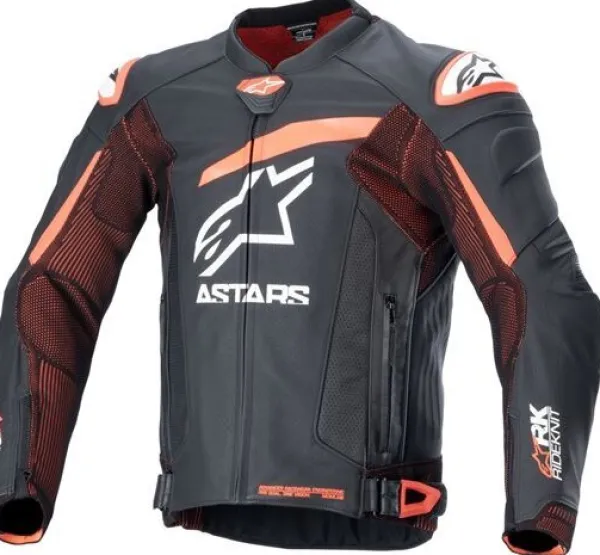 Alpinestars Motorjassen-GP Plus R V4 Rideknit Leather Motorjas Black Red Fluo White 1321