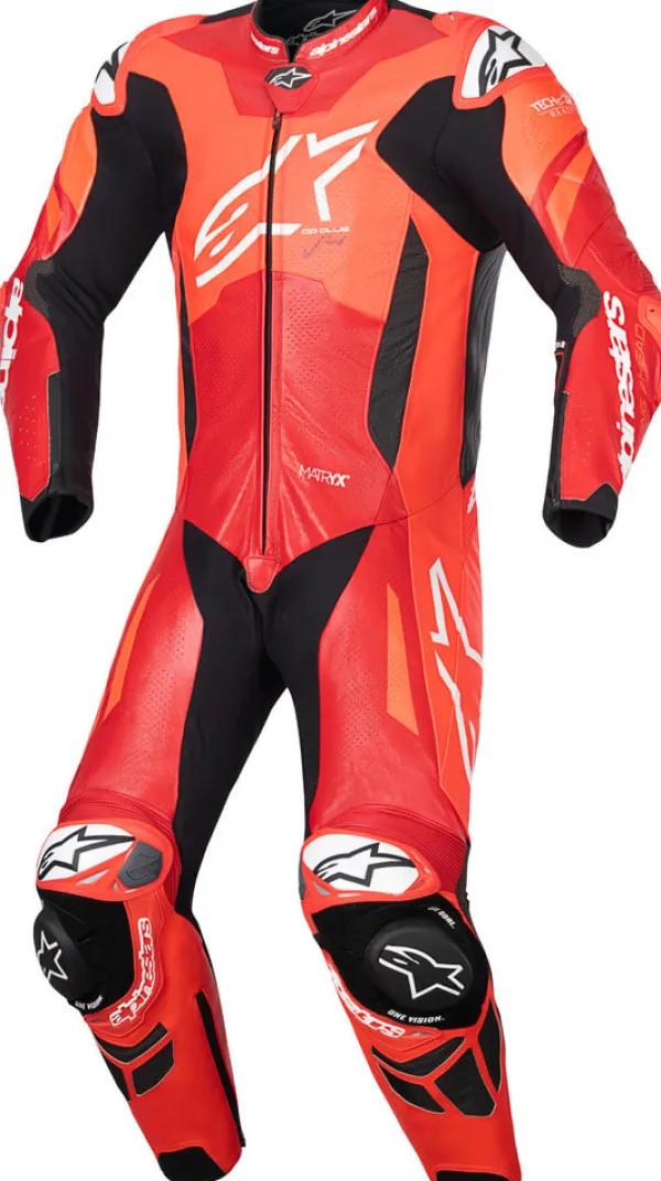 Alpinestars Motorpakken-GP Plus V4 Sprint 1Pc Leather Suit Red Fluo Mid Red White 3087
