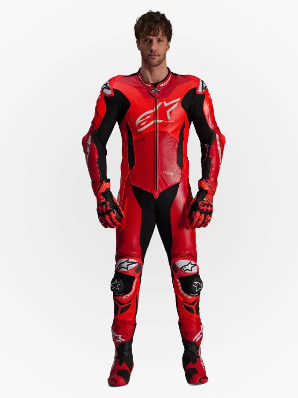 Alpinestars Motorpakken-GP Plus V4 Sprint 1Pc Leather Suit Red Fluo Mid Red White 3087