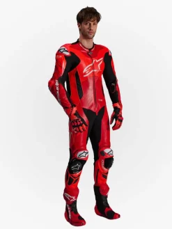 Alpinestars Motorpakken-GP Plus V4 Sprint 1Pc Leather Suit Red Fluo Mid Red White 3087