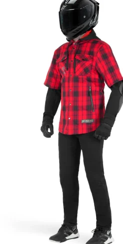 Alpinestars Motorhoodies|Motorjassen-o.t.Eq Tartan otorhoodie Fae Red/Back