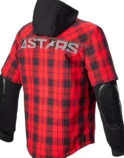 Alpinestars Motorhoodies|Motorjassen-o.t.Eq Tartan otorhoodie Fae Red/Back