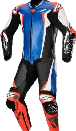Alpinestars Motorpakken-Racing Absolute V2 1 Pc Leather Suit Metallic Blue Black White Rdfl 7183