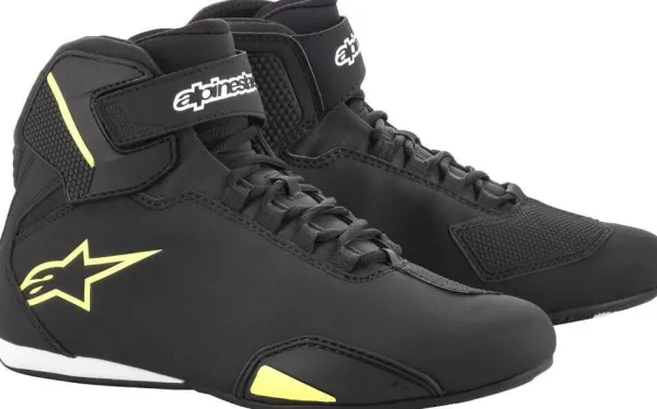 Heren Alpinestars Heren Motorschoenen-Sektor Shoe Shoes Black/Yellow Fluo 155