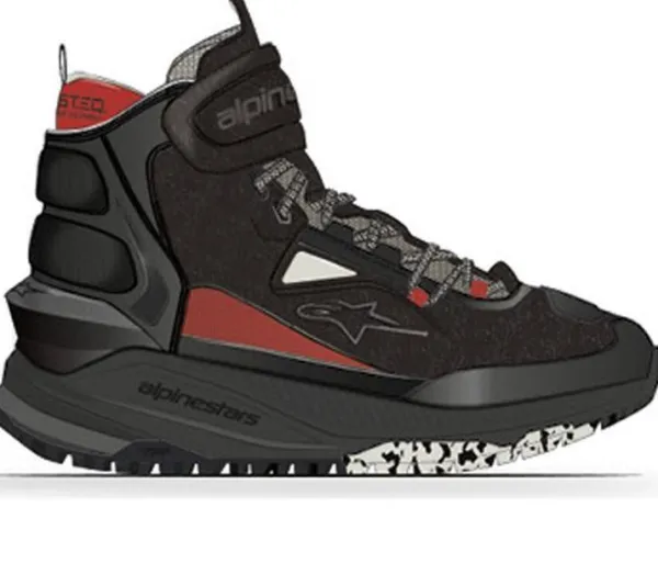Heren Alpinestars Heren Motorschoenen-Speedstreet Shoes Black Ecru Bright Red 1496