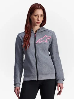 Alpinestars Motorhoodies|Motorjassen-tea Chroe V2 otorhoodie Gray Heather/Pink Fuo 9197