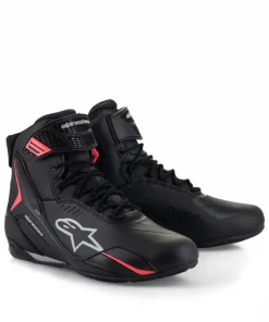 Heren Alpinestars Heren Motorschoenen-Stella Faster-4 Drystar Sneaker Black/Gray/Coral Fluo