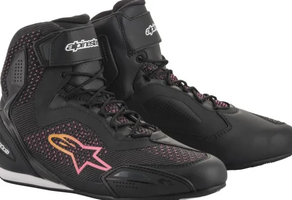 DAMES Alpinestars Dames Motorschoenen-Stella Faster-3 Rideknit Shoes Black Yellow Pink 14