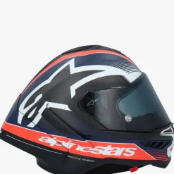 Alpinestars Integraalhelmen|Carbon Helmen-upertech R10 Tea Back Carbon Red Fuo Dark Bue att