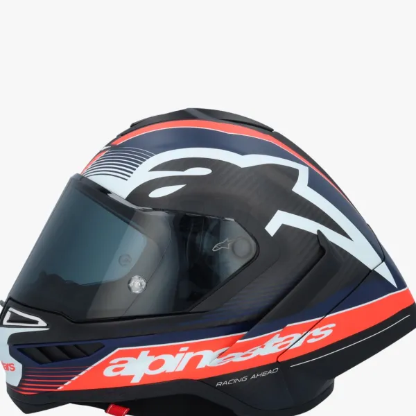 Alpinestars Integraalhelmen|Carbon Helmen-upertech R10 Tea Back Carbon Red Fuo Dark Bue att