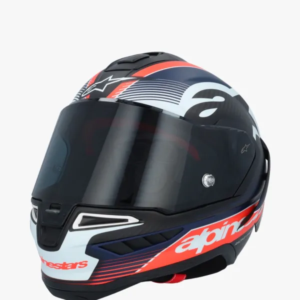 Alpinestars Integraalhelmen|Carbon Helmen-upertech R10 Tea Back Carbon Red Fuo Dark Bue att