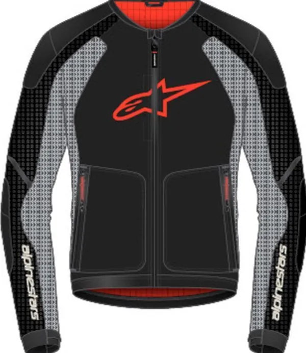 Alpinestars Motorjassen-Troop-Air otorja Back Ah Gray Bright Red 1087