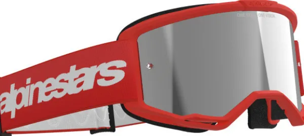Alpinestars Crossbrillen-Vision 3 Wordmark Goggle Red/Mirror Silver