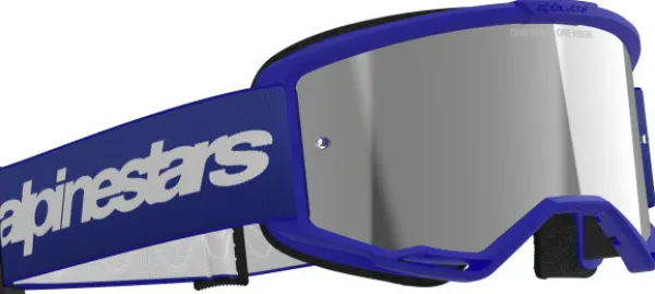 Alpinestars Crossbrillen-Vision 3 Wordmark Goggle Blue/Mirror Silver