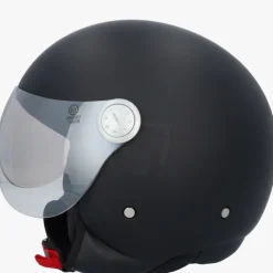 DAMES Beon Vespa Helmen|Jethelmen-Deign atzwart Effen