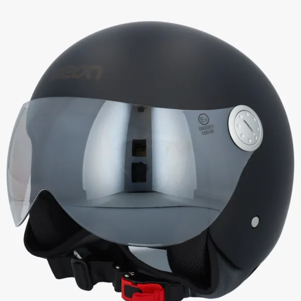 DAMES Beon Vespa Helmen|Jethelmen-Deign atzwart Effen
