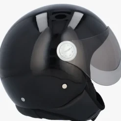 DAMES Beon Vespa Helmen|Jethelmen-Deign Zwart Gan Effen
