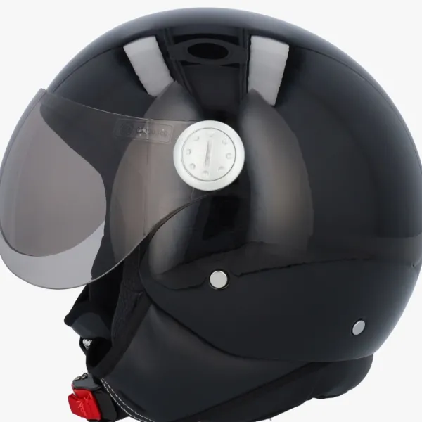 DAMES Beon Vespa Helmen|Jethelmen-Deign Zwart Gan Effen