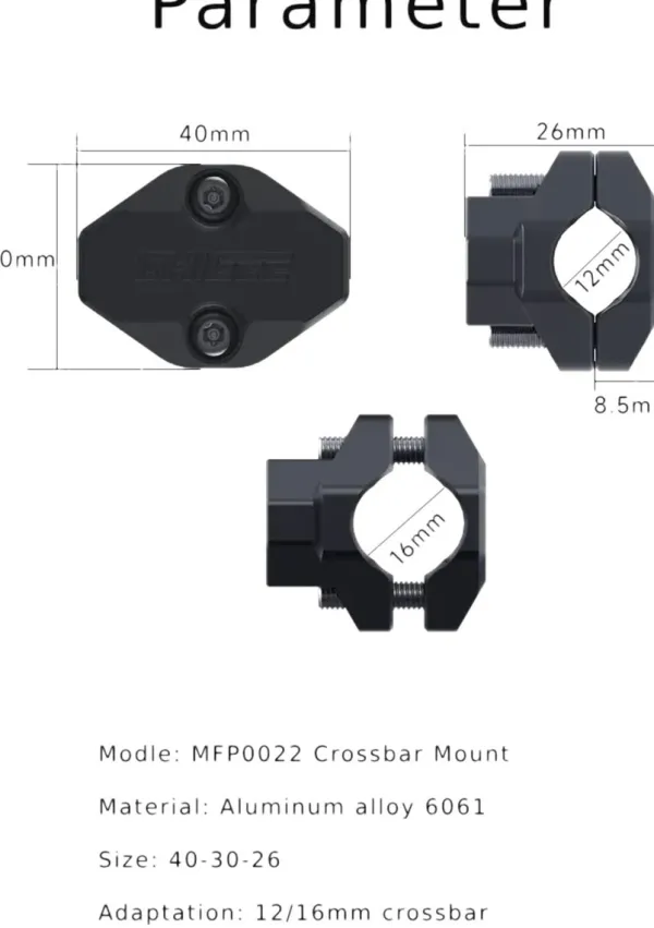 Chigee Technology Motor Accessoires-Bevestigingsbeugel crossbar 12-16mm MFP0022