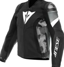 Dainese Motorjassen-Avro 5 Leather Jacket Motorjas Black/White/Anthracite