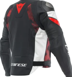 Dainese Motorjassen-Avro 5 Leather Jacket Motorjas Black/Red-Lava/White