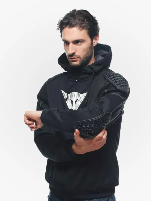 Dainese Motorhoodies|Motorjassen-Daemon-X Motorhoodie Black/Black/White 9
