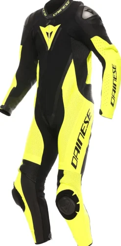 Dainese Motorpakken-Demon Sprint Perf 1Pc Leather Suit Racepak Black/Yellow-Fluo/Yellow-Fluo