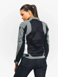 Dainese Motorjassen-Hydraflux 2 Air D-Dry Lady Motorjas Black/Charcoal Gray/Lava Red 60F