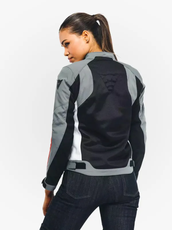 Dainese Motorjassen-Hydraflux 2 Air D-Dry Lady Motorjas Black/Charcoal Gray/Lava Red 60F