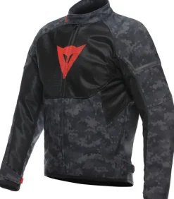 Dainese Motorjassen-Ignite Air Tex Motorjas Camo Gray/Black/Fluo Red 97H